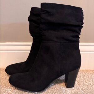 Circus by Sam Edelman Black Suede Slouch Heel Boots